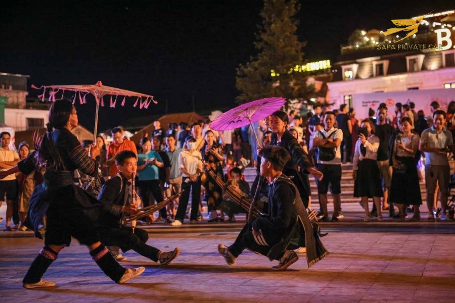 Traditional Dancing Performance In Sapa Nightlife - Sapa Private Car