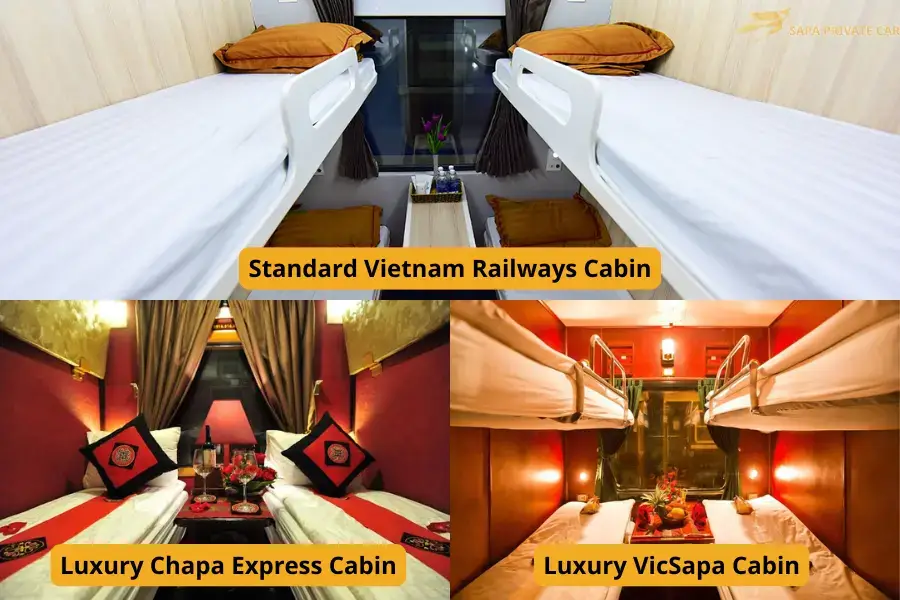 Standard Vietnam Railways Cabins vs Tourist Carriages from Hanoi to Sapa