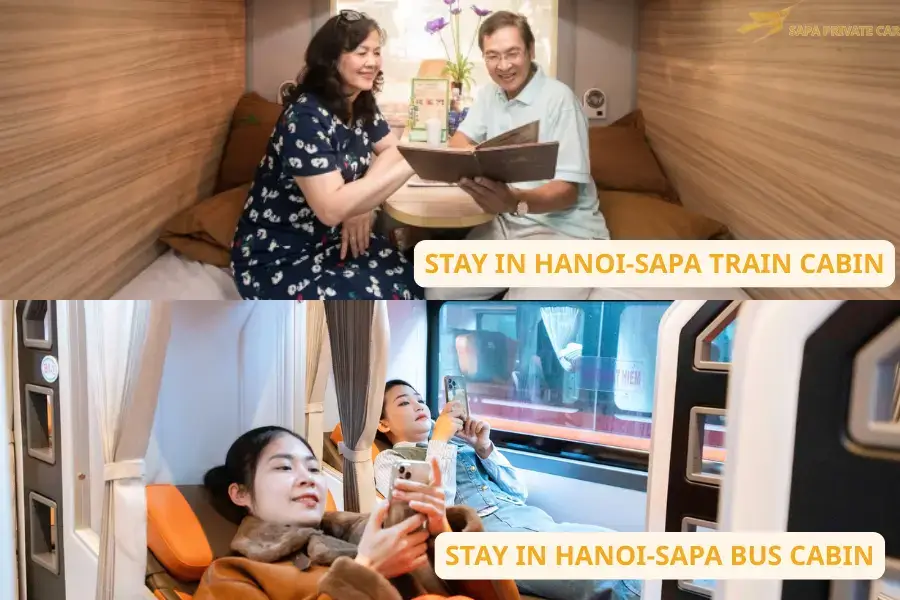 Hanoi-Sapa train & bus offer different space and comfort quality
